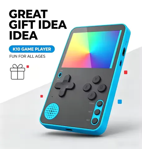 Handheld Game Console 500 Classic Games LCD Portable Retro Video Mini Game Console Rechargeable Great Gift for Kids and Adults