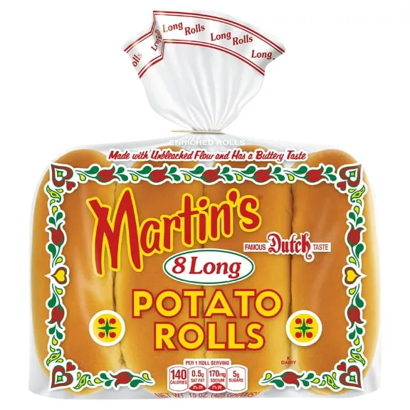 Best seller Martin's Potato Long Rolls, 8 Count, Hot Dog Bun, 5" Fresh Buns $4.00 26.7 ¢/oz