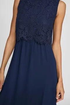 Vestido largo con encaje de fiesta