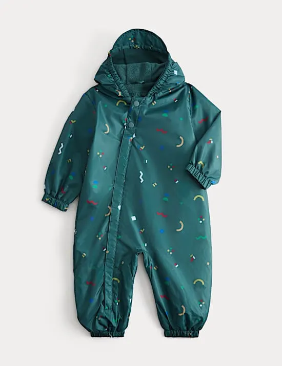 Abstract Puddlesuit mit Kapuze (0–5 Jahre)