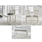 Signature Design by Ashley Robbinsdale Counter Height Dining Extension Table, Two Barstool Sets & Bench