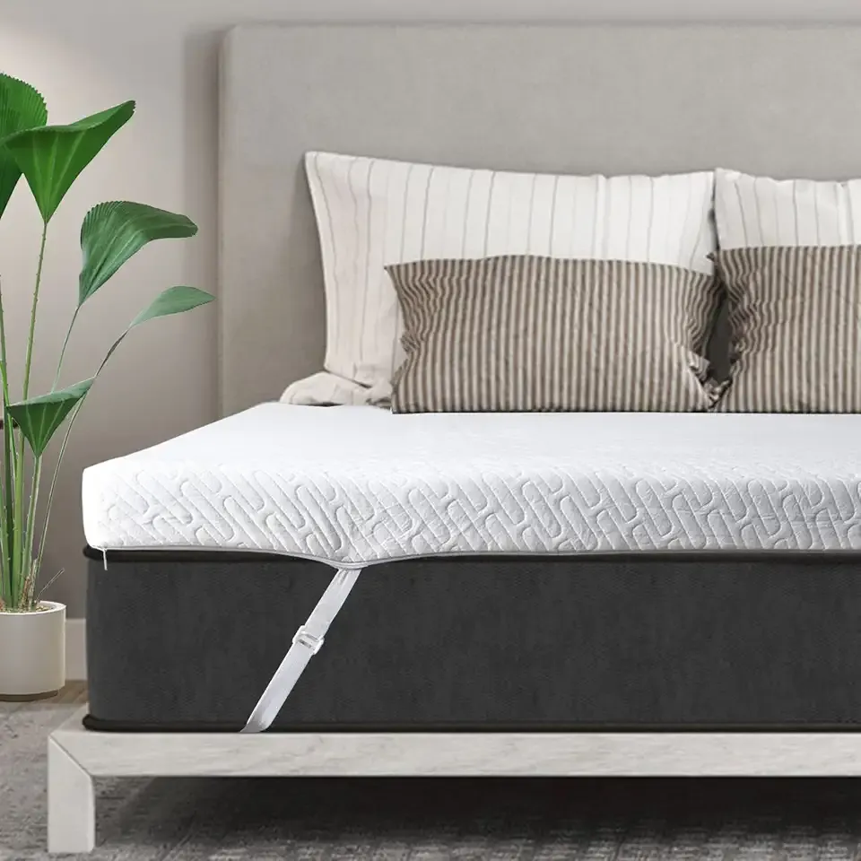 VALUXE 3 Inch Gel Memory Foam Mattress Topper Twin XL Size High Density Cooling Pad Pressure Relief Bed Topper (with Removable & Washable Bamboo Cover)