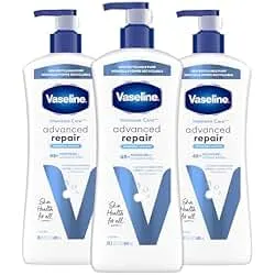 Vaseline Intensive Care Unscented Advanced Repair Body Lotion - Ultra-Hydrating with Lipids for Extremely Dry Skin, 20.3 oz, Pack of 3