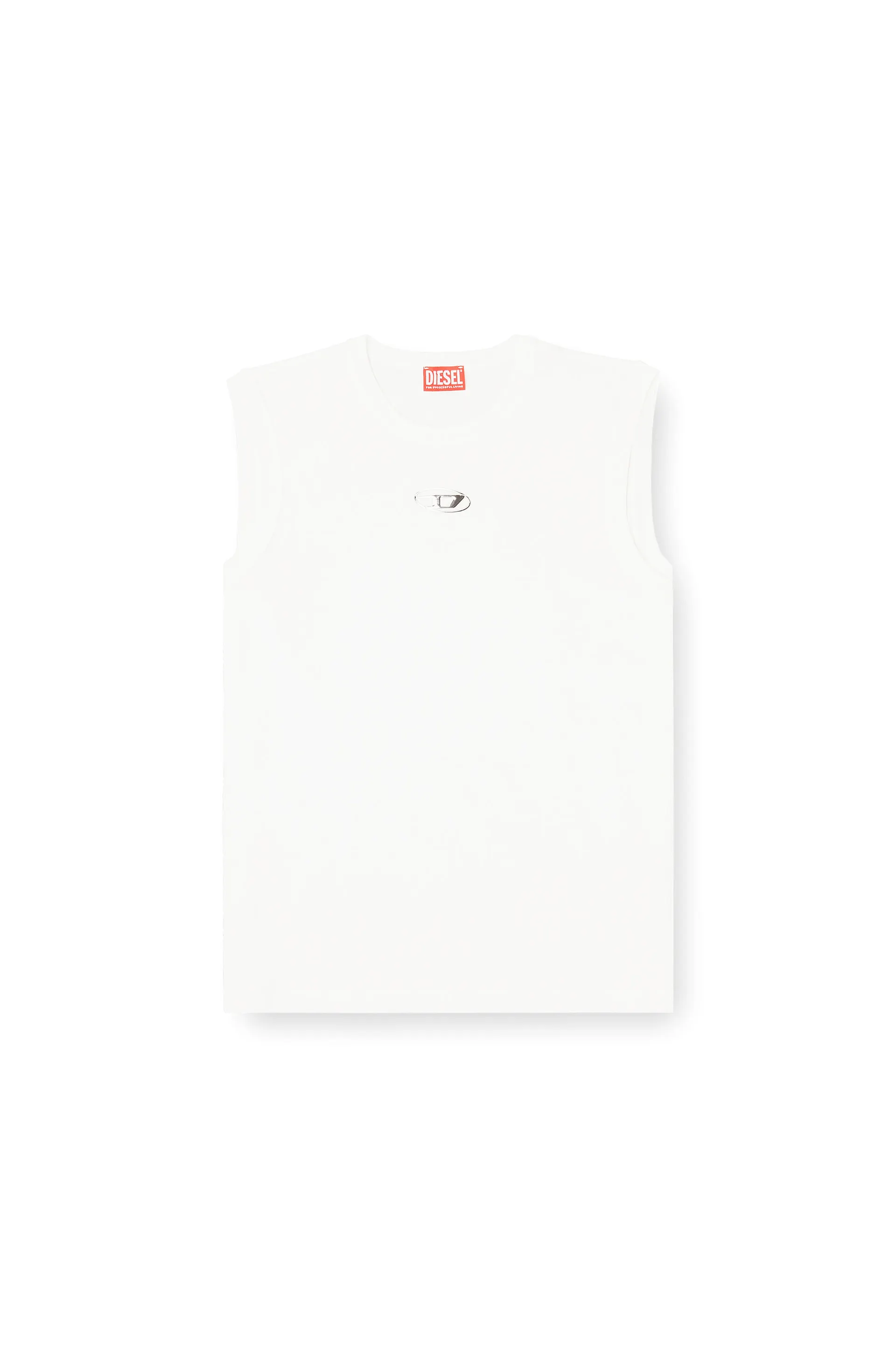 Cotton tank top with metallic Oval D