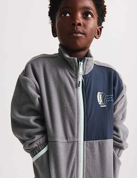 Unplug and Play Fleece-Jacke mit durchgehendem Reißverschluss (2–8 J.)