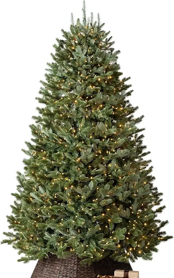 Balsam Hill BH Fraser Fir - Full Christmas Tree with Most Realistic True Needle Foliage, Easy Plug Technology & Multiple Height and Lighting Options, LED Clear, 7.5ft