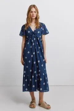Vestido midi doble volante