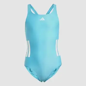 adidas Youth Girls 3 Stripes Infinitex C-Back Swimsuit