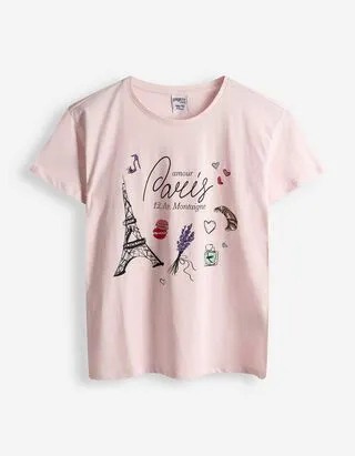 T-shirt - Stampa frontale - Rosa chiaro