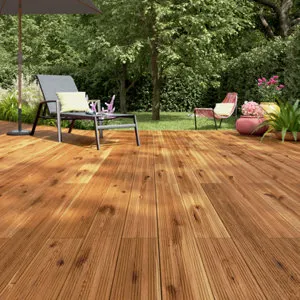 Lame de terrasse bois en pin traité - Long.3600 X Larg.144 X Ep.27 mm