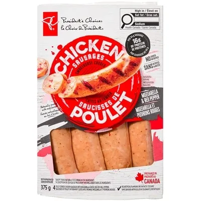 Smokehouse Cooked Mozzarella and Red Pepper Chicken Sausages
