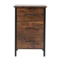 Nachttisch mit 3 Schubladen, ca. 40 x 40 x 61 cm - Braun