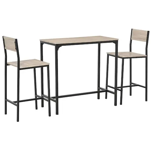 Counter Height Bar Table and 2 Stools Set for Small Space