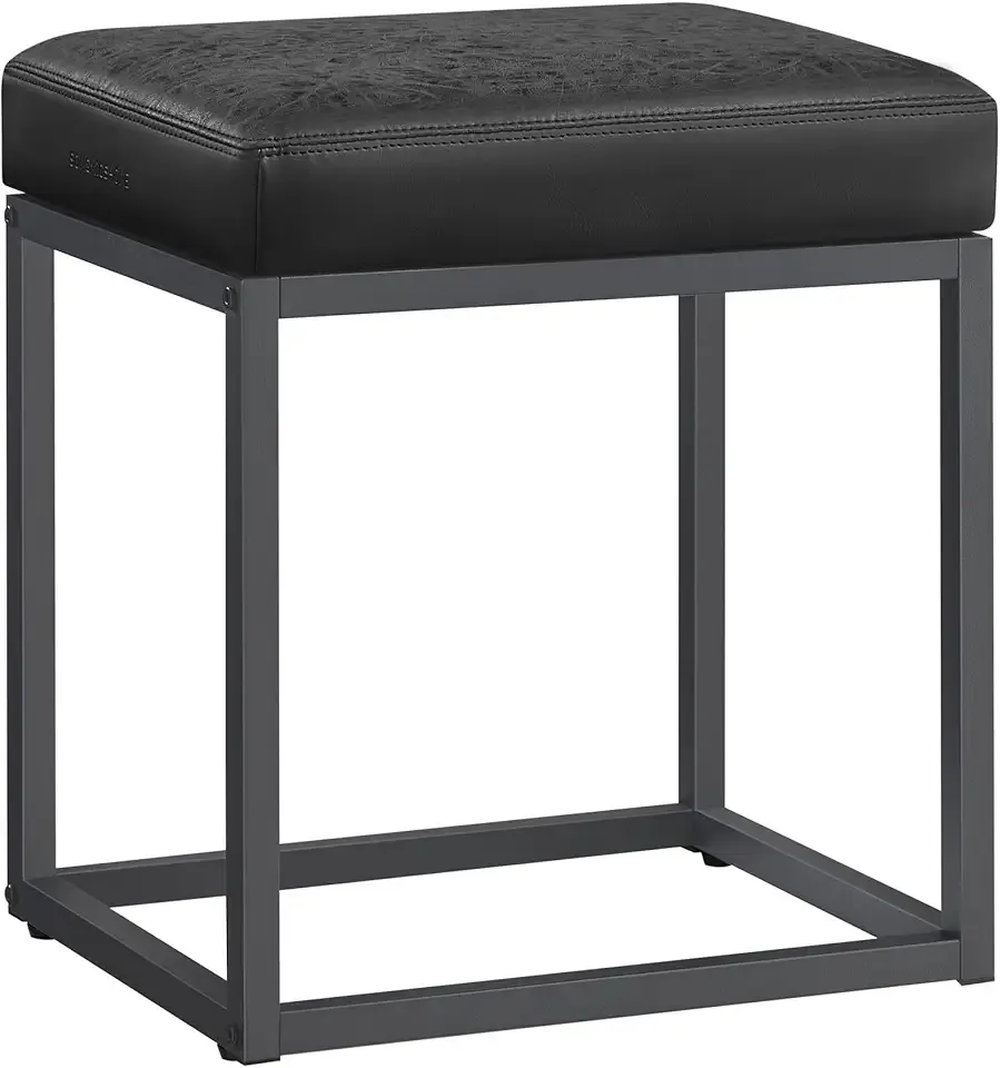 LUIZ Collection - Ottoman Footstool, Rectangle Ottoman, Vanity Chair Stool, Footrest, Reversible Top, Side Table, Max. Load 660 lb, Bedroom Living Room Entryway, Ink Black ULOM079B01