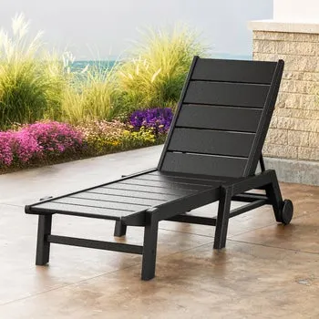 POLYWOOD Long Beach Chaise Lounge with Wheels