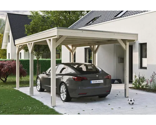 Přístřešek na auto SKAN HOLZ Grunewald 321 x 554 cm přírodní