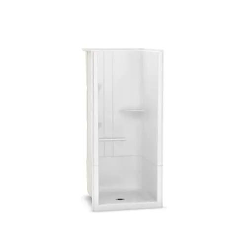 Camelia 36L x 36W x 79H in. 2-in-1 Shower Kit - Shower Stall with Centre Drain Shower Base and Shower Wall Surround (No Door)