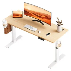 Escritorio Elevable Eléctrico, 70×140 cm, Con Función De Memoria Y Anti-Colisión, Puertos USB-A Y Type-C, Altura Ajustable De 70 A 119 cm