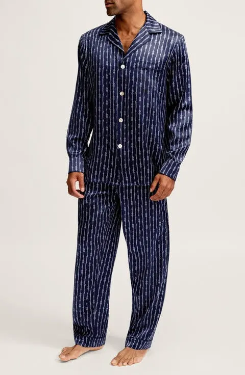 Nautical Stripe Mulberry Silk Pajamas