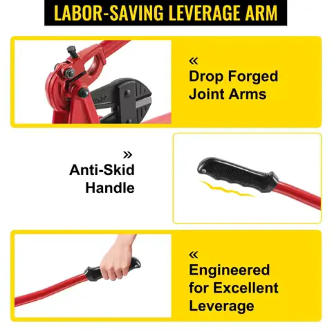 SucceBuy 24in Cutting Bench Type Hand Swager Tool Wire Rope Swaging Machine with Crimper Cable Bolt Cutter Head Copper Sleeves