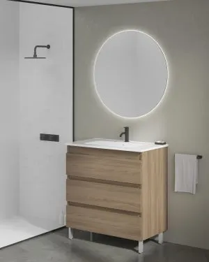 Mueble de baño con lavabo Becco marrón 80x45 cm