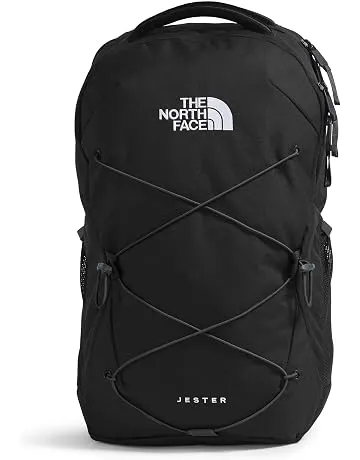 The North Face Jester Everyday Laptop Backpack - Commuter Daypack, Water Repellent, Laptop Sleeve, TNF Black-NPF, One Size | 28L recycled polyester with DWR finish, padded 16 in sleeve, chiropractor-endorsed FlexVent suspension, bottle pockets