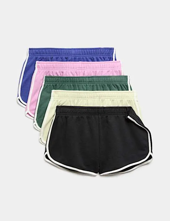 5er-Pack Laufshorts mit hohem Baumwollanteil (6–16 Jahre)