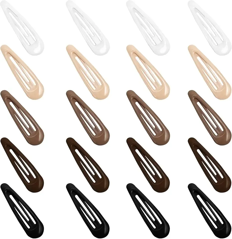 GKETN Snap Hair Clips for Women Water Drop Non Slip Hair Barrettes Heavy Coated Metal Hair Clips Accessory Mixed Color 20 PCS 1.89"