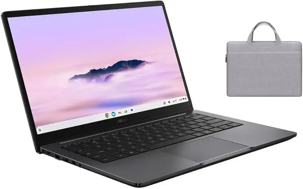 ASUS Chromebook Plus CX 14" FHD Touchscreen Laptop with Google AI|Intel Core 3 N355 Processor|Intel UHD Graphics|Gray| 8GB RAM DDR5 | 256GB SSD | Chrome OS | Bundle with Grey Bag