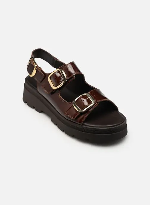 Sandalen met sleehak en plateau JULIETA dames bruin