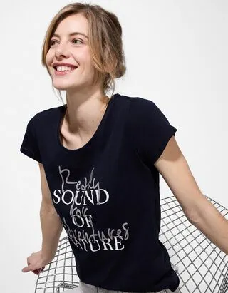 T-shirt - Stampa - Blu scuro