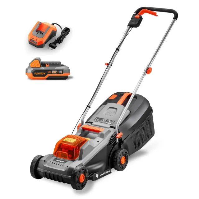 Tagliaerba a Batteria 20V FX-E1RM20ECO - Leggero, Silenzioso, Perfetto per Piccoli Giardini fino a 400 m² - sacco di raccolta da 30L