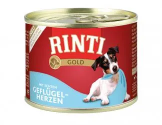 RINTI GOLD mit Geflügelherzen für Hunde 12 x 185 g