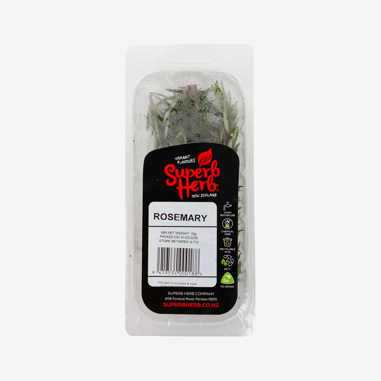 superb herb rosemary prepack 15g