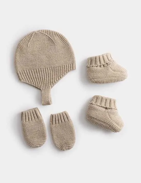 5-teiliges Trapper-Strickset für Babys (0–12 M.)
