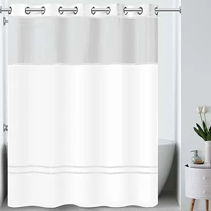 Hookless It's A Snap! Escape 3-in-1 Shower Curtain With She…