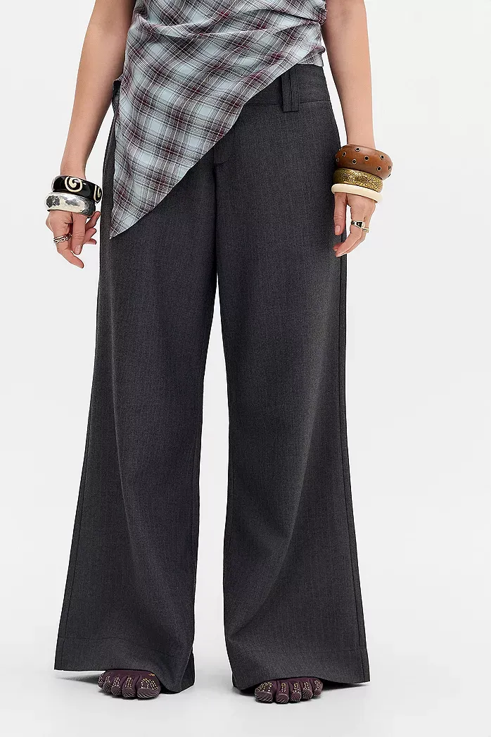 Pantaloni Svasati Larghi Grigi UO Charli