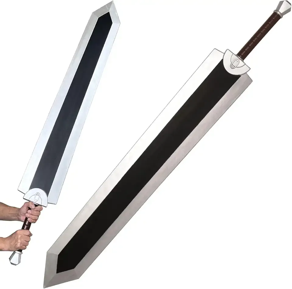 57" Anime Berserk Guts Sword Lengthen PU Material,Dragon Slayer Great Foam Sword Guts Cosplay Props