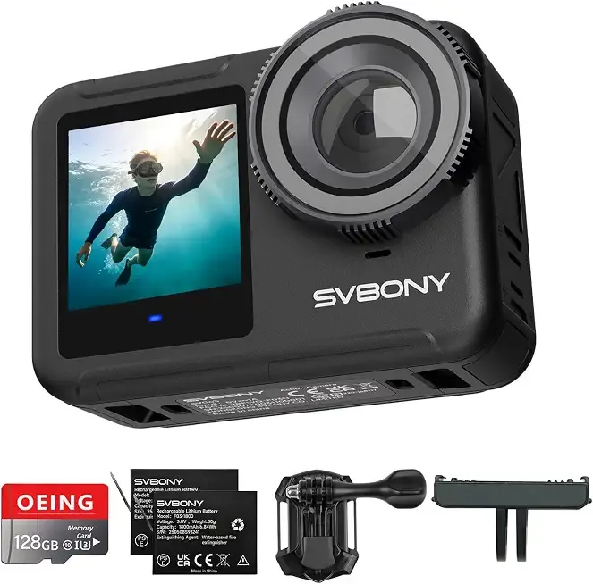 SVBONY SVGo3 4K60FPS Underwater Camera Combo with 128GB U3 SD Card
