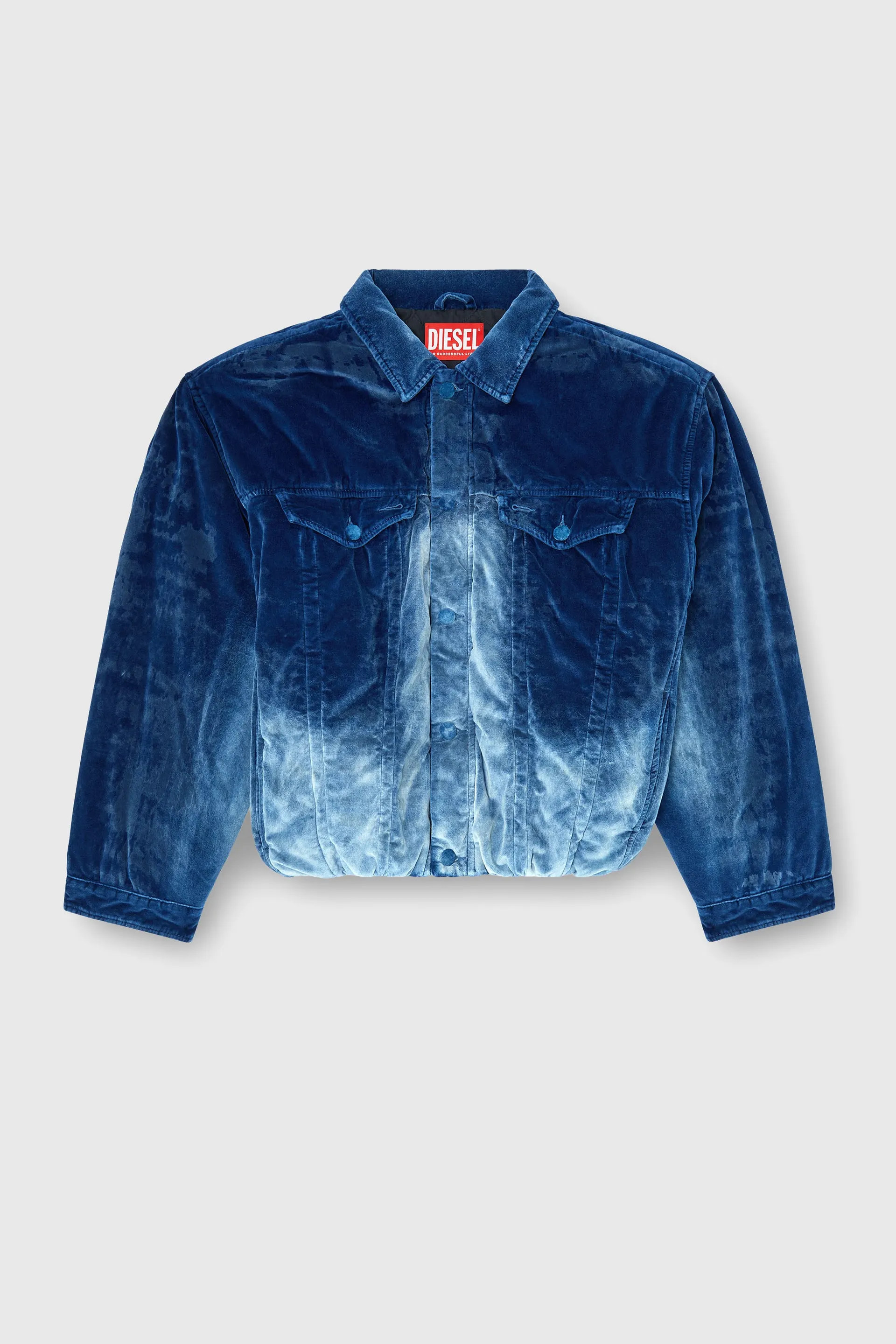 Elasticated trucker jacket in velvet denim