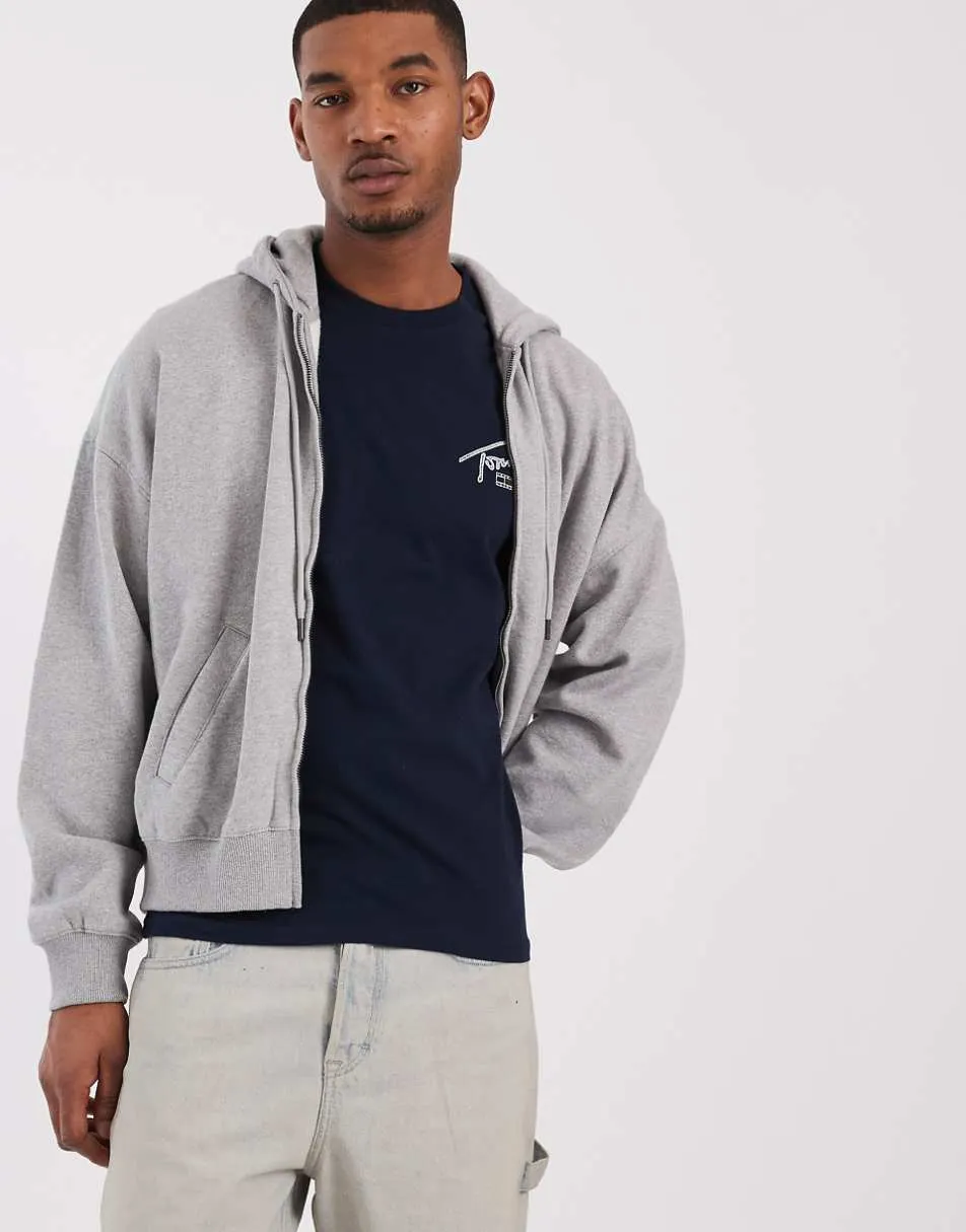 Tommy Jeans regular signature detail black print t-shirt in navy