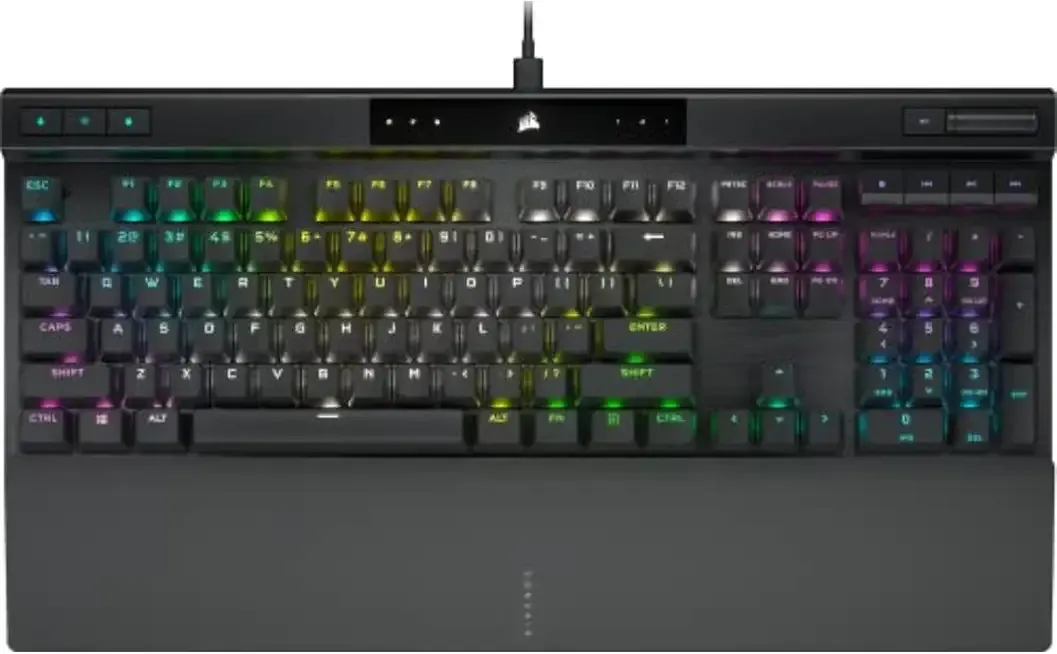 K70 PRO RGB Optical-Mechanical Gaming Keyboard - OPX Linear Switches, PBT Double-Shot Keycaps, 8,000Hz Hyper-Polling, Magnetic Soft-Touch Palm Rest - NA Layout, QWERTY - Black