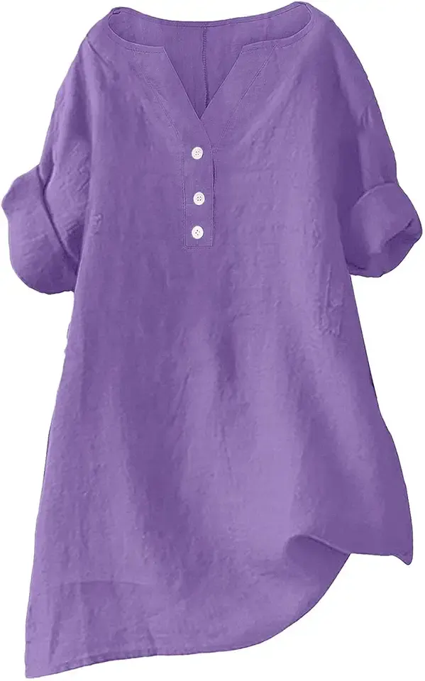 Linen Shirts for Women Flax Linen Clothing Cotton Linen Blouses Button Down Shirts Hemp Clothes Womens Gauze Tops 2025