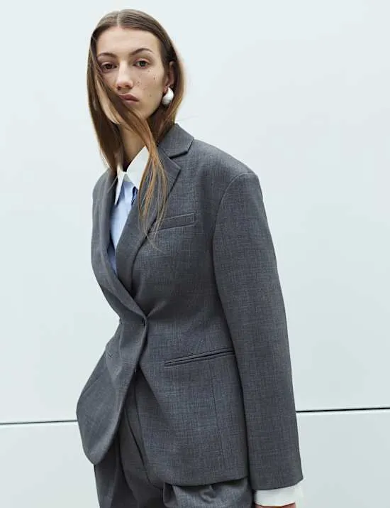 Waisted Double Breasted Longline Blazer