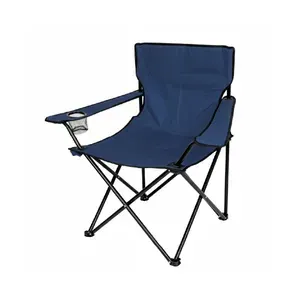 Silla Plegable de Camping Trexa con Brazos y Apoyavaso Azul