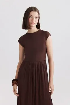 Vestido midi bimateria
