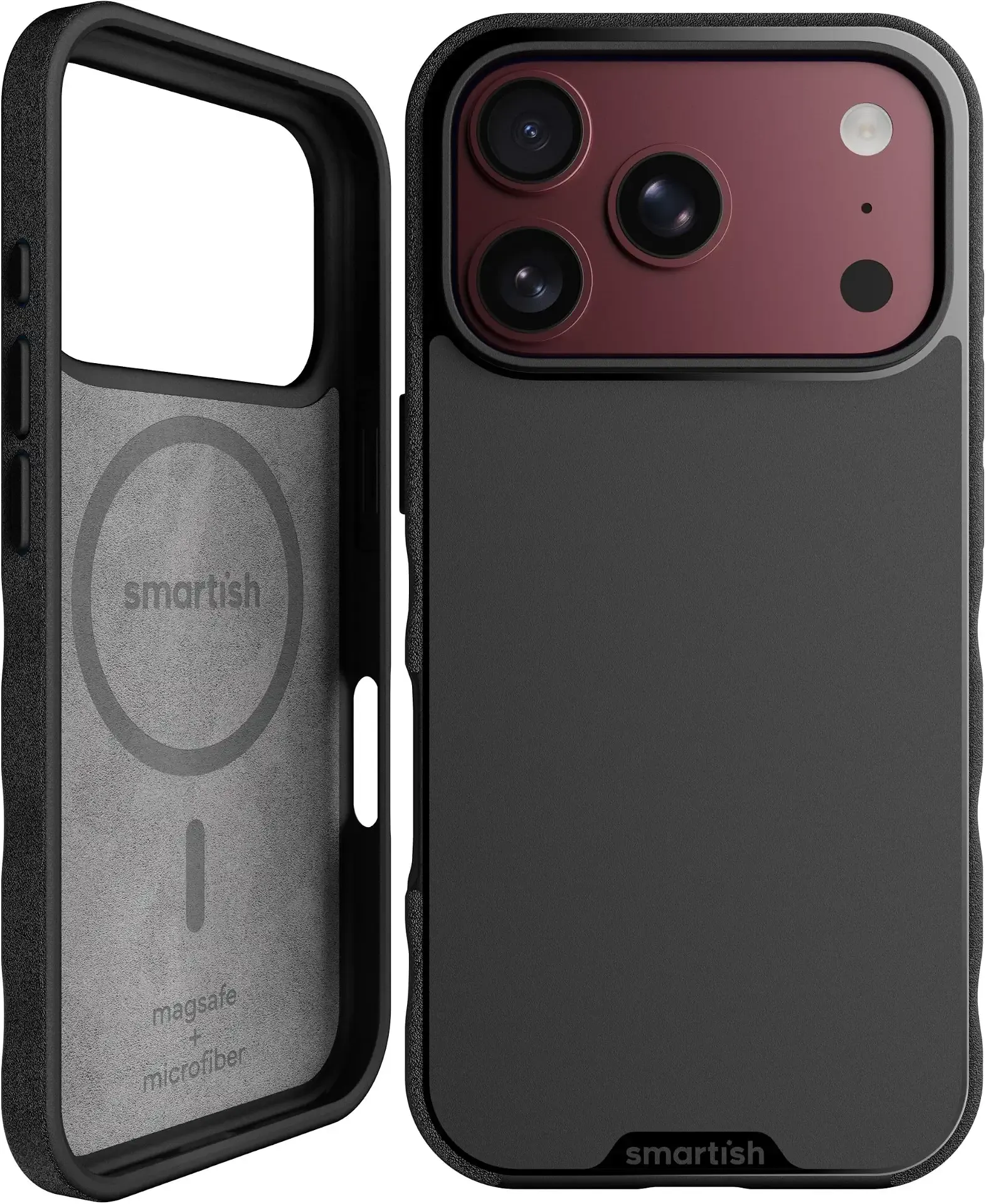 Smartish iPhone 18 Pro/17 Pro MagSafe Case, Gripmunk, Slim Grip Case, Black | Thin, Grippy & Protective, Magnetic with Microfiber-Lined Interior, Drop-Tested from 6 Feet, Raised Edges for Screen & Camera