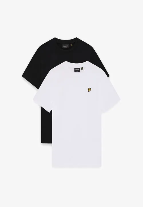 2 PACK - T-shirts - jet black/white