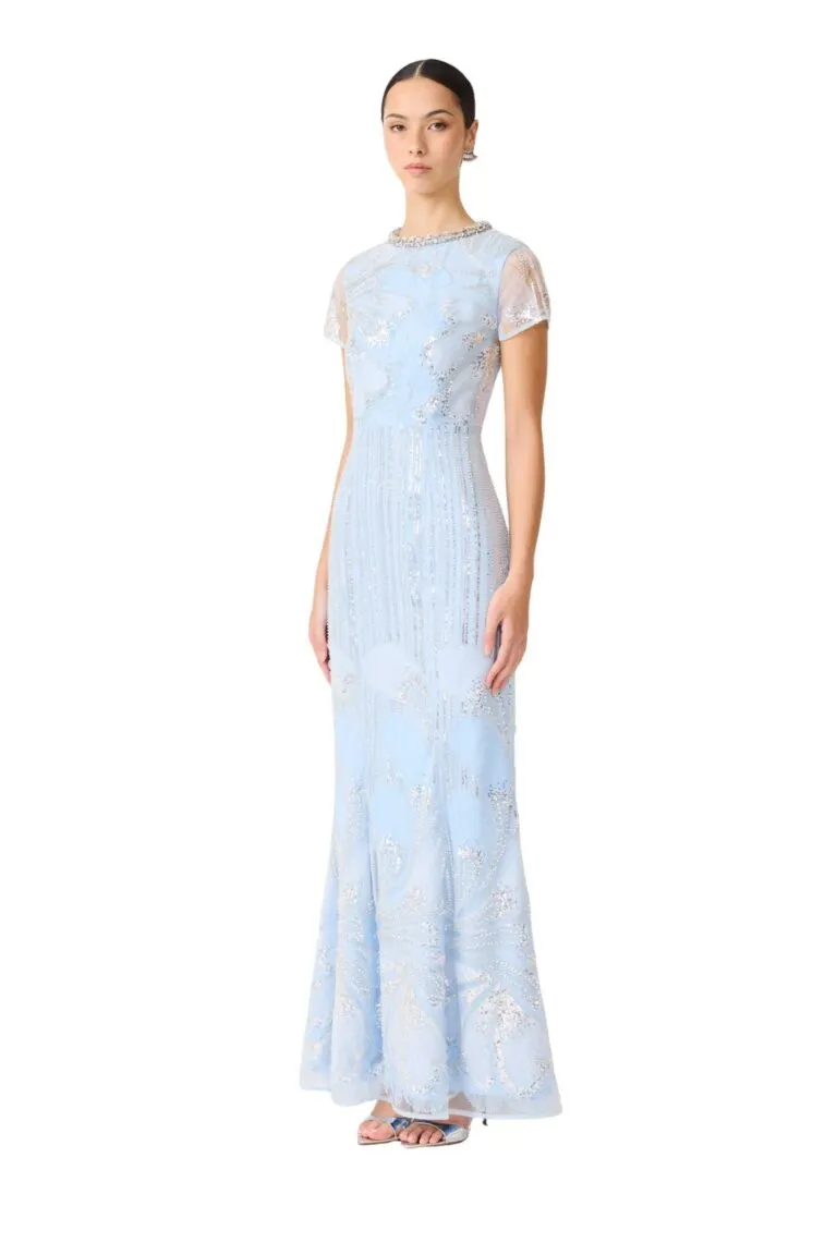 Anabelle Cap Sleeve Gown - Lyseblå