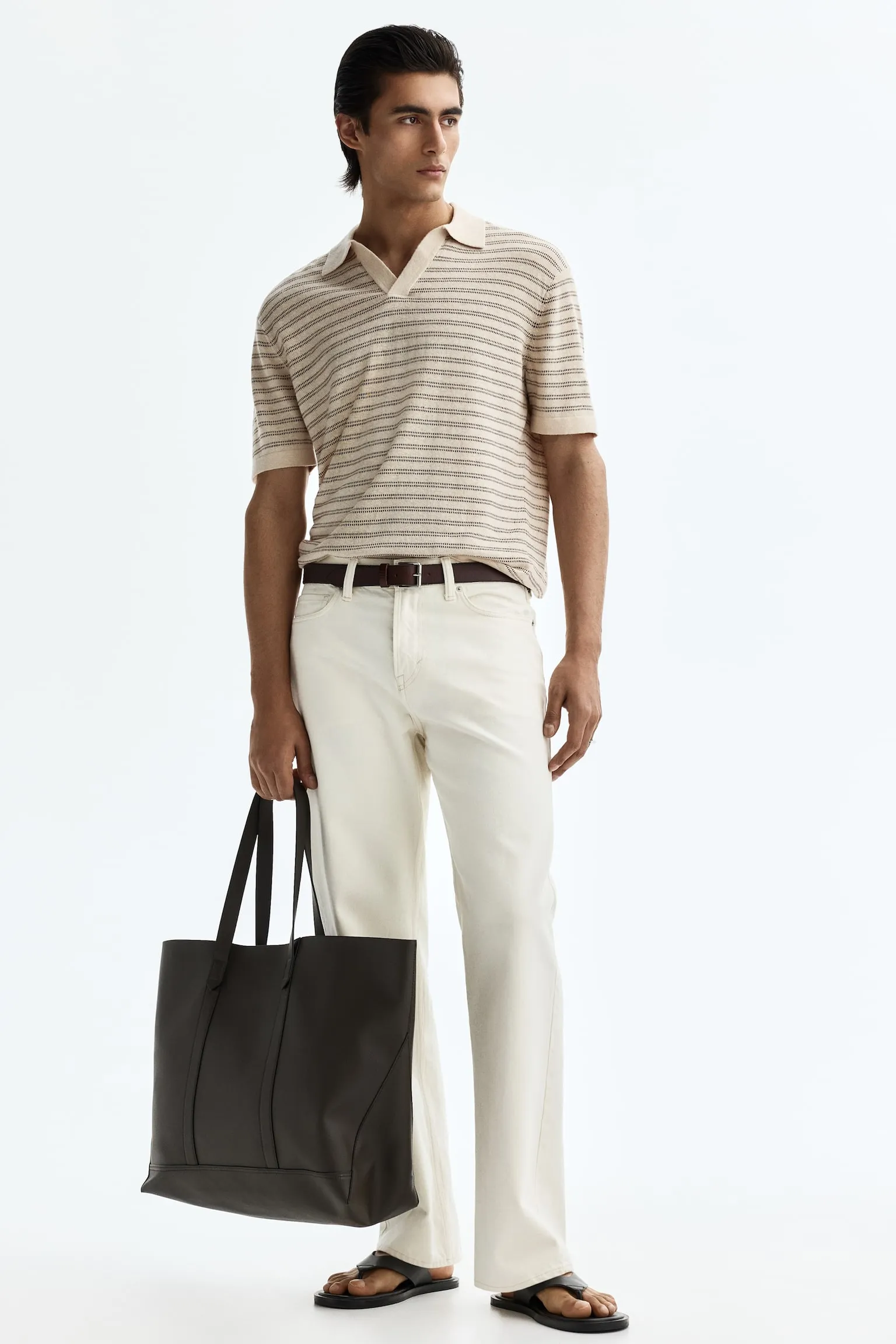 Playera polo Regular Fit en mezcla de lino